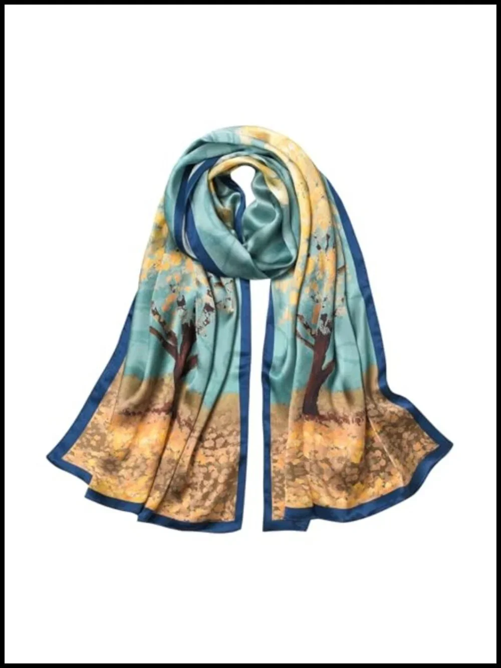 100% Mulberry Silk Floral Scarf 70x21 Neck Shawl Lightweight Wrap Pashmina